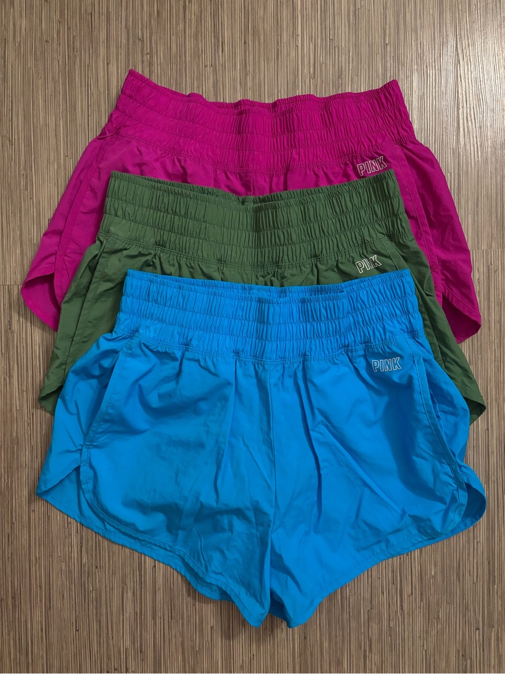 PINK Victoria's Secret Women's Athletic Shorts - Hot Pink, Green, Bright Blue